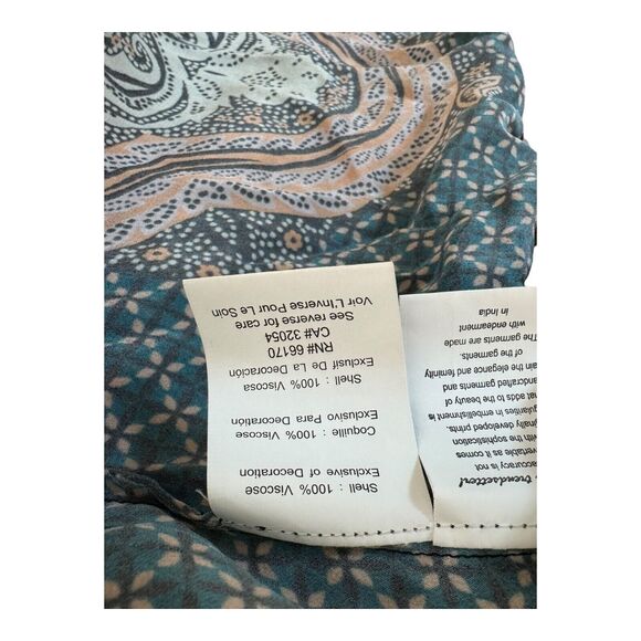 ANTHROPOLOGIE WOMENS BOHO BLOUSE SMALL MULTICOLOR BEADED SEQUIN FLORAL PRINT - Picture 11 of 16